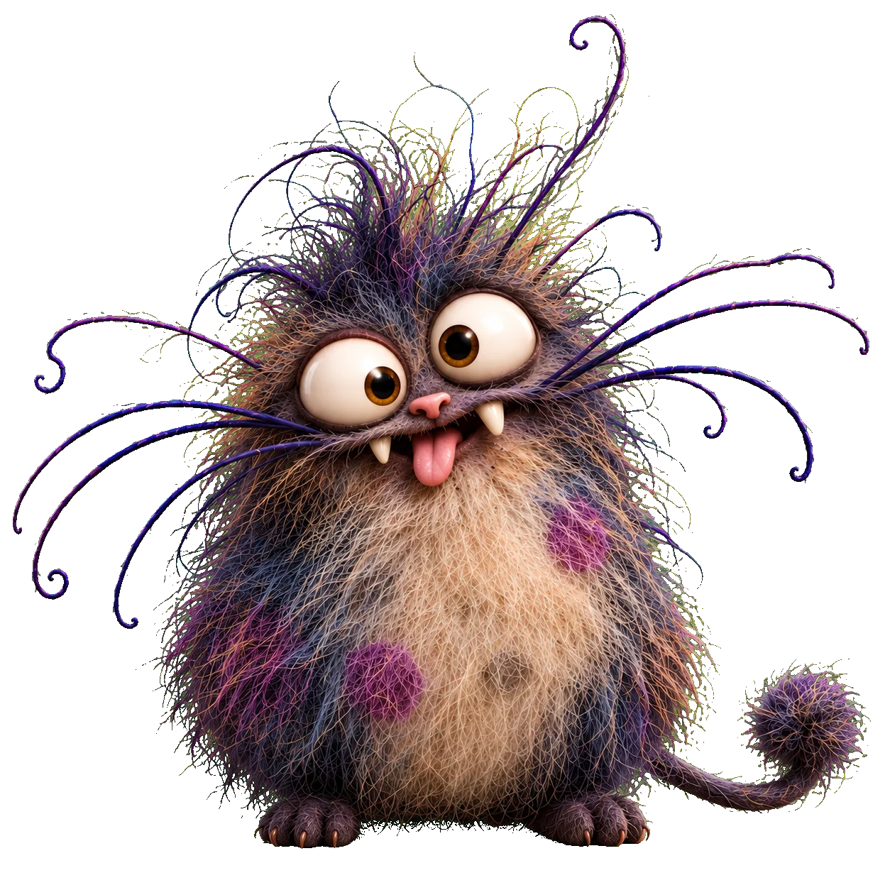 A Miaöw, an odd dark fluffy creature with extravagant whiskers