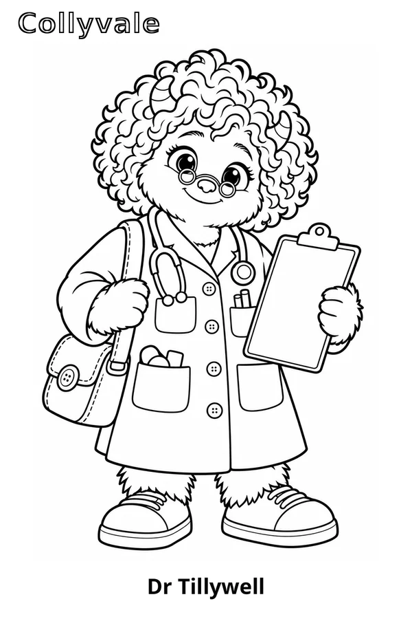 Dr. Tillywell coloring page preview